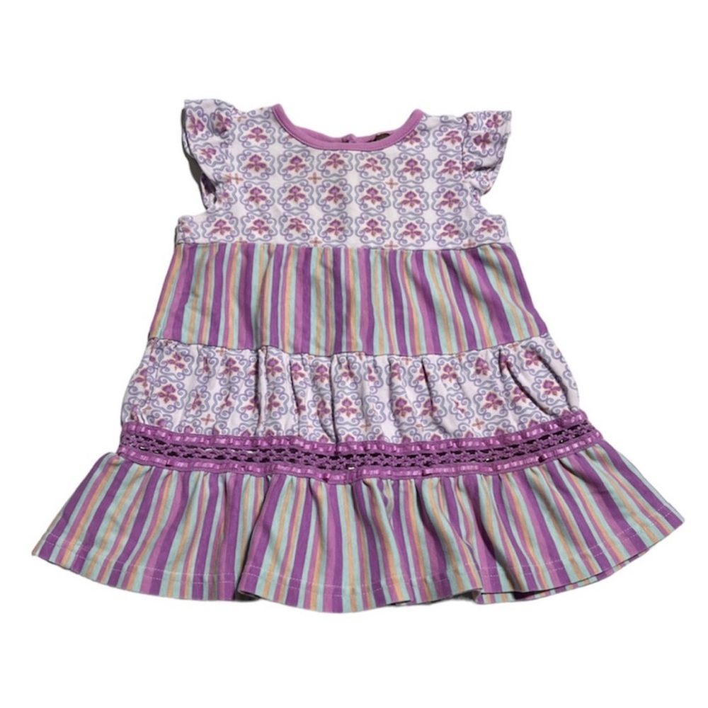 Rabbit Moon mixed print tunic dress 6-9m
